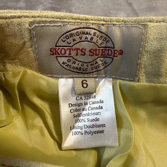 Boho Chic Suede Skirt Skotts Green Size 6 Washable Midi NWT Western Cowgirl 90s - Picture 4 of 9